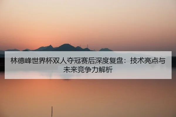 林德峰世界杯双人夺冠赛后深度复盘：技术亮点与未来竞争力解析